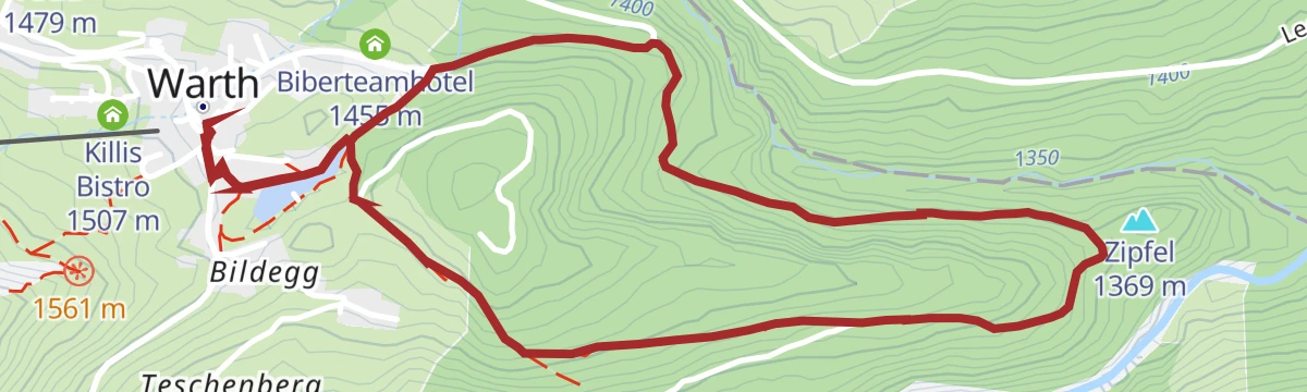 Route map: Warth | Großer Waldrundweg